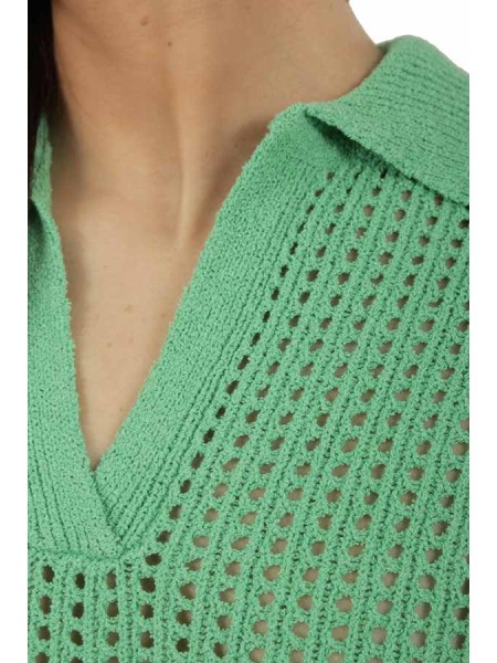 Maglia Roberto Collina Polo Traforata Menta